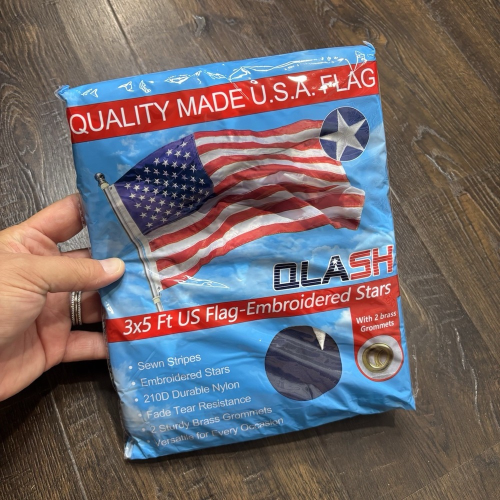 American Flag 3x5ft Embroidered Stars Outdoor Heavy Duty Nylon 100% Made IN USA